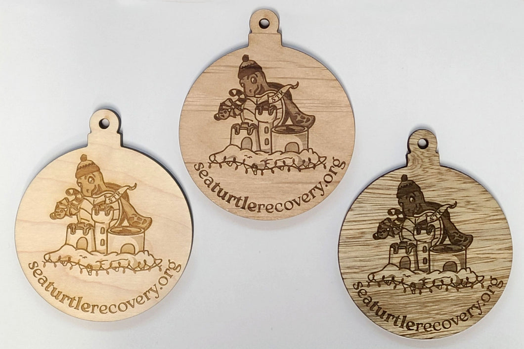 Sea Turtle Recovery Ornament - Wood