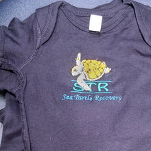 Load image into Gallery viewer, Sea Turtle Recovery Baby Onesie with embroidered Logo