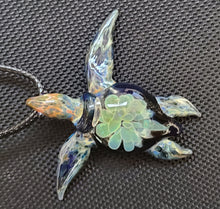 Load image into Gallery viewer, Handmade Stained Glass Sea Turtle Necklace