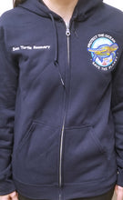 Load image into Gallery viewer, Zip Up Hooded Sweatshirt - Navy Blue
