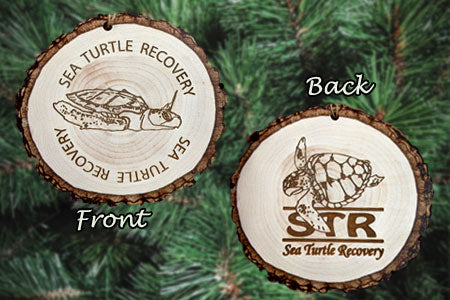 Sea Turtle Recovery Ornament - Faux Wood