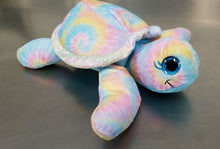 Load image into Gallery viewer, Rainbow Tie Dyed Baby Sea Turtle Hatchling Plush - Recycled Materials